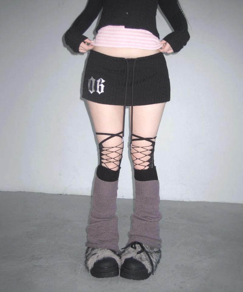 chrome cable knit skpt (3colors)