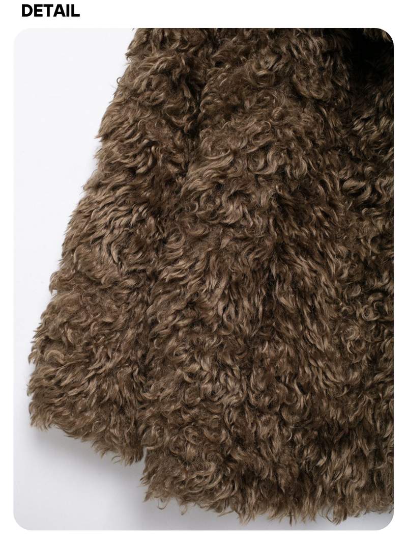 Dark Brown Poodle Fur Jacket