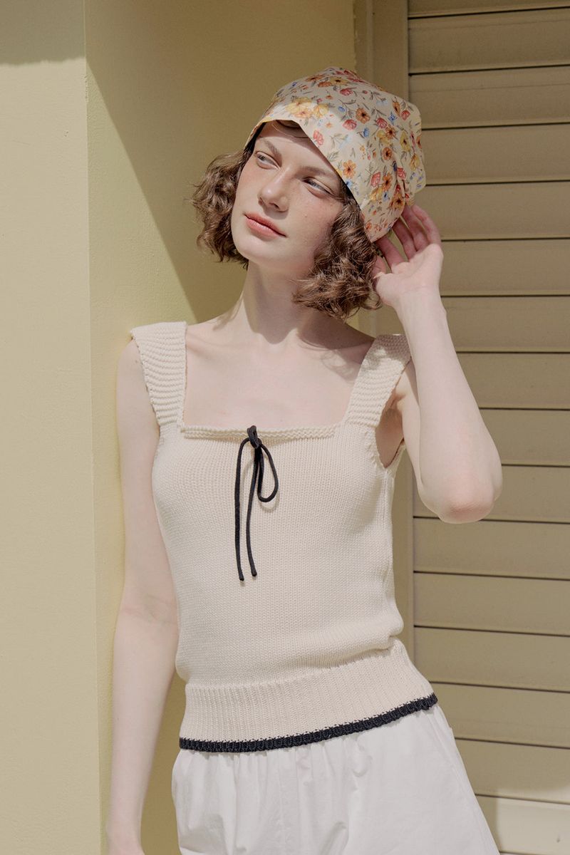 WITHOUTSUMMER(ウィズアウトサマー)の「Morie sleeveless knit_cream(Tops)」