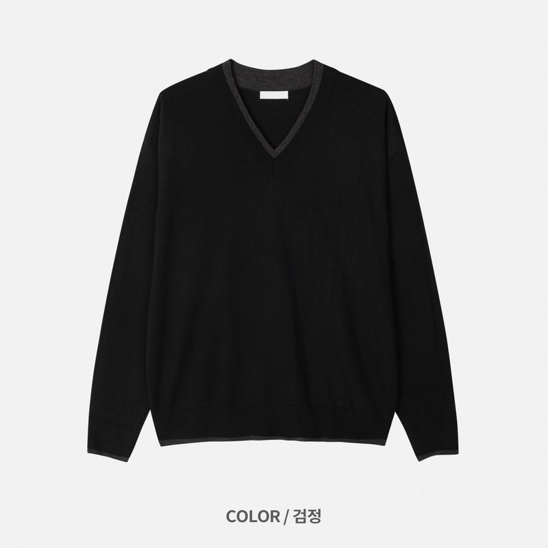 Coloring MER V-neck knit 4COLOR