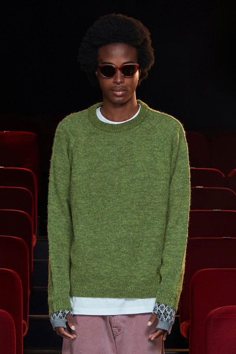 UNALLOYED(アナロイド)の「TUCK ALPACA KNIT / GREEN(Tops)」
