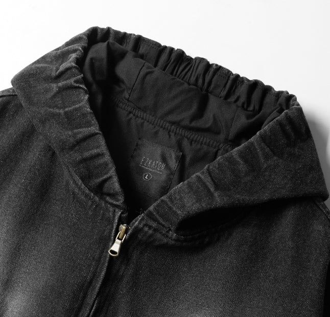26SS★ Cropped Denim Hooded Jacket