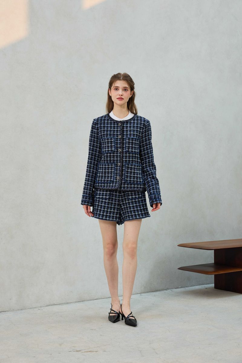 COMELY TWEED SHORTS PANTS / BLACK