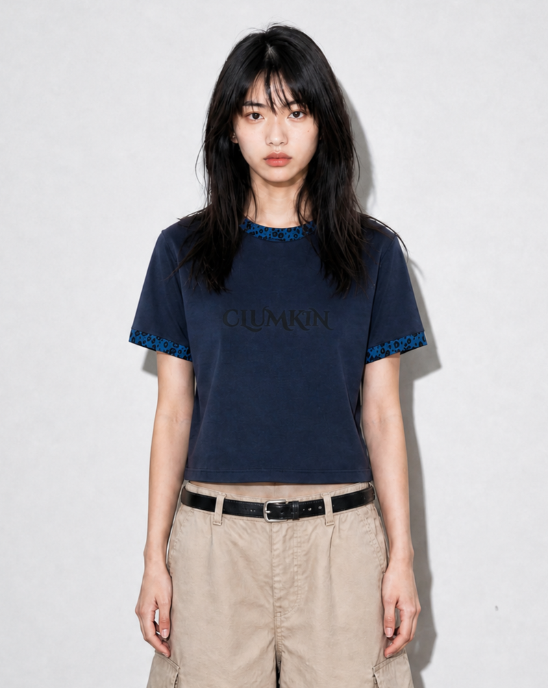 レオパードリンガーTシャツ(NAVY/BLUE) [WOMEN]