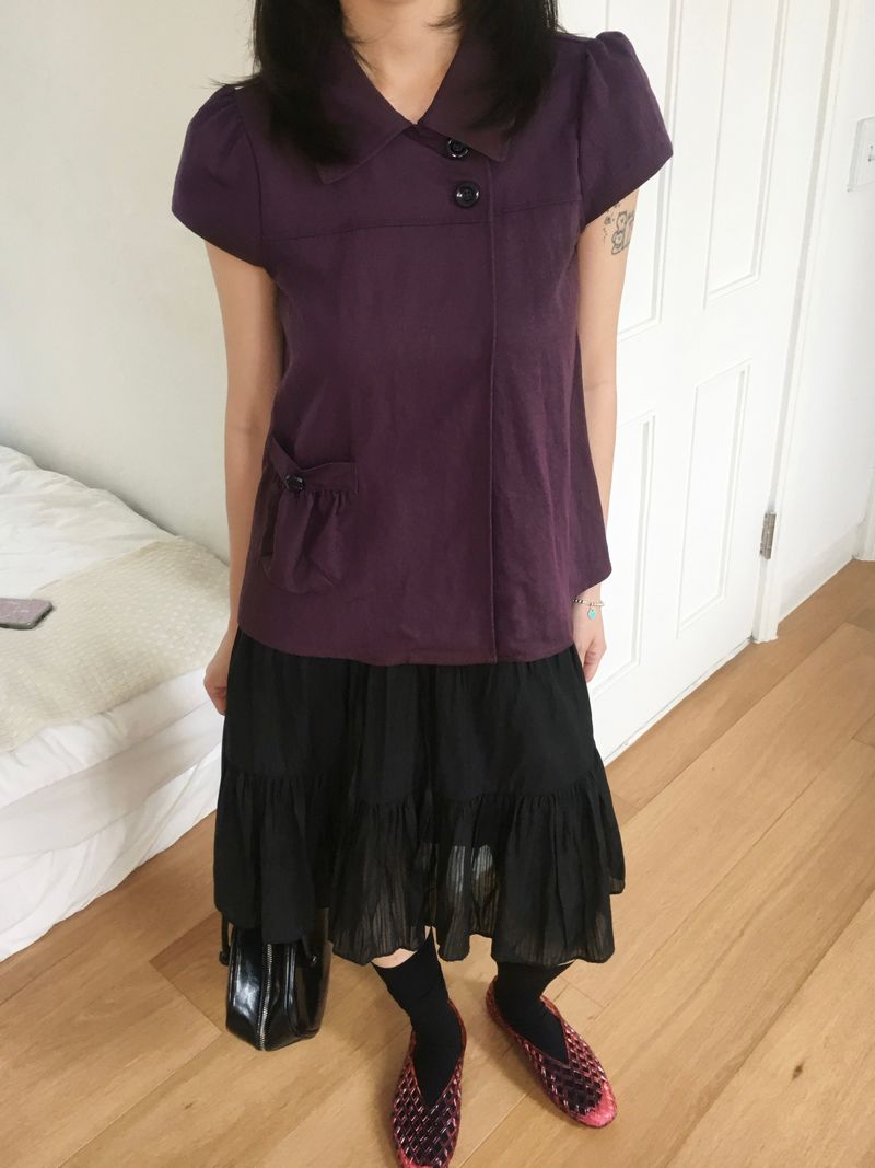 Mori two-button collar pocket blouse (4c)