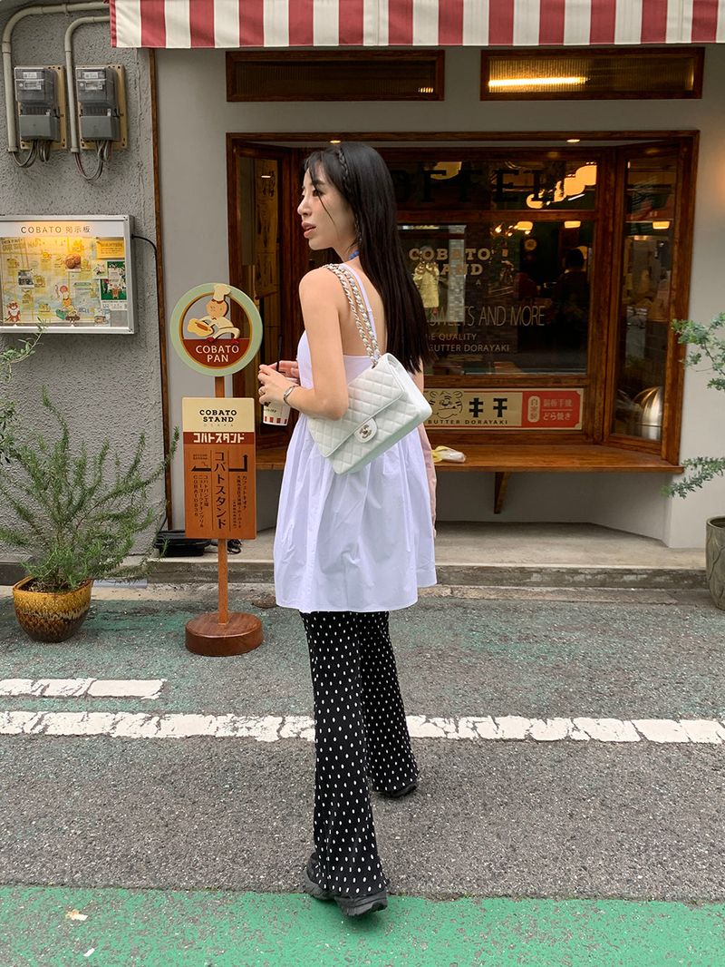 [MADE] Dot Pleated Long Bootcut Pants