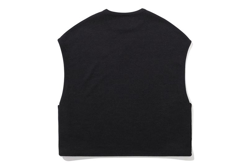 SIDE OPEN KNIT VEST_BLACK