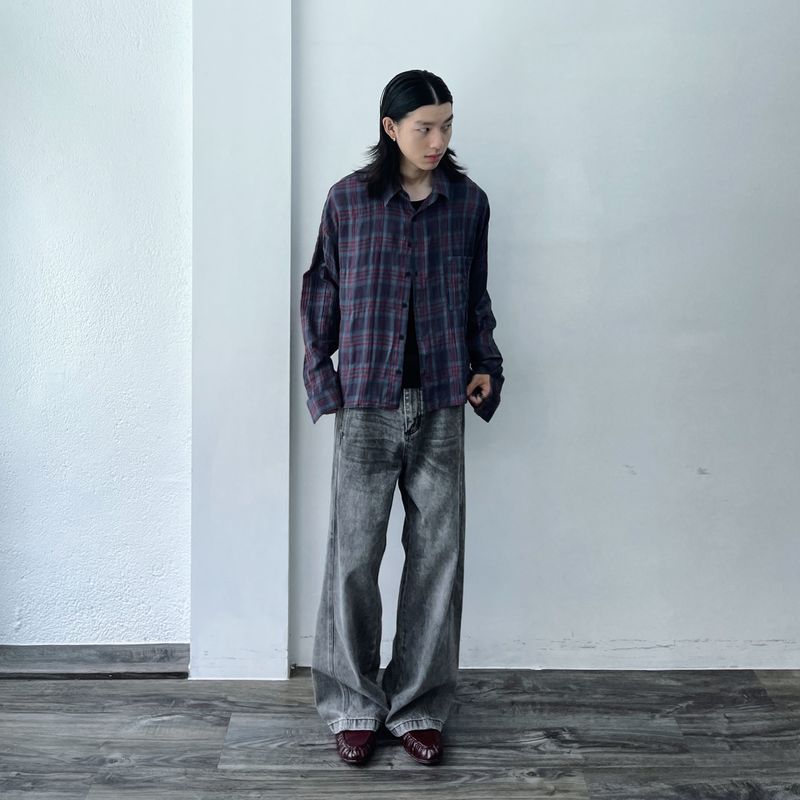 Stone Grey Denim Trousers