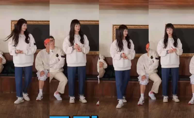 JEON SO MIN SEMI-WIDE FIT STRING POINT DARK DENIM PANTS [17708]
