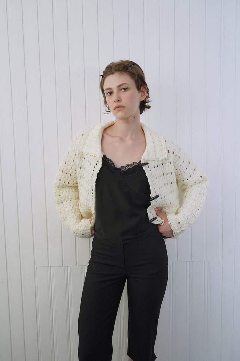 Loom crochet cardigan