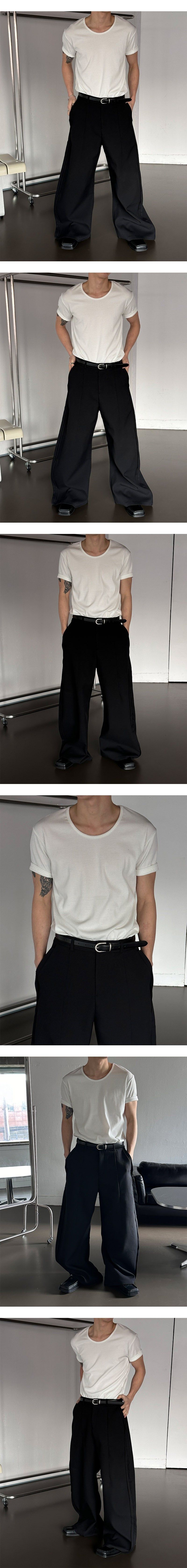  [Unisex] Wide over flare slacks(2color)