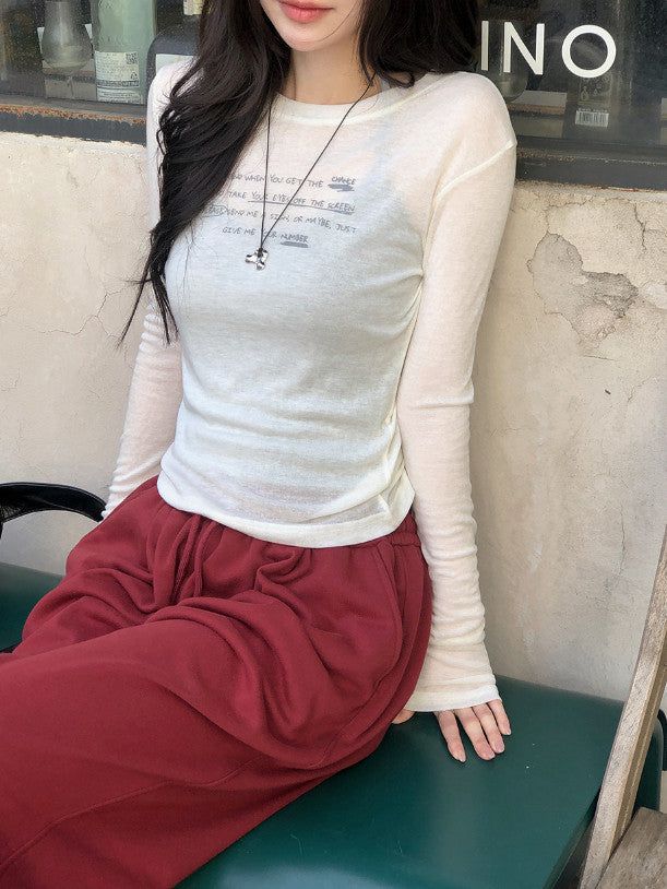 SHOPPERLAND（ショッパーランド）の「Vintage Lettering Tencel Wool T-Shirt (3color)（Tops）」
