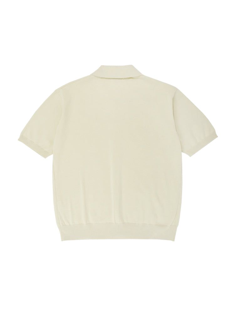 T1015 OPEN SHORT-SLEEVED KNIT_BEIGE