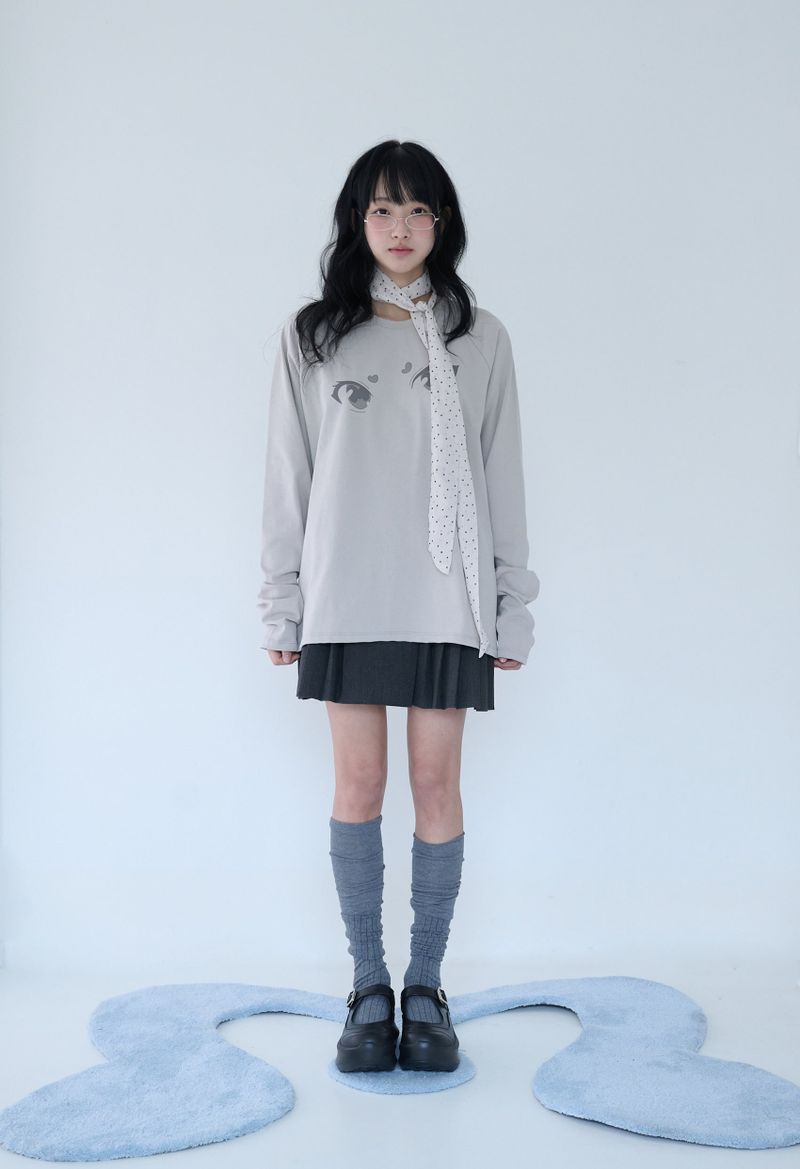 MIRE EYES RAGLAN T DUSTY GREY