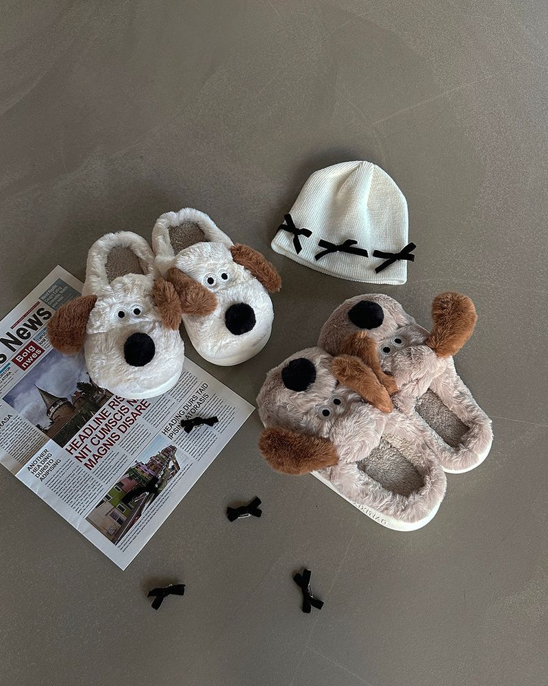 Dog fur slippers