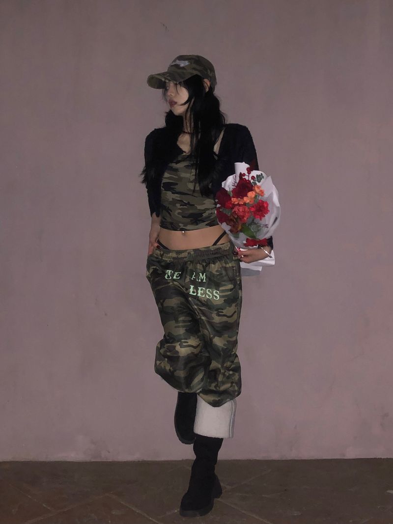 (2 Type) Patterned Wide Sweatpants