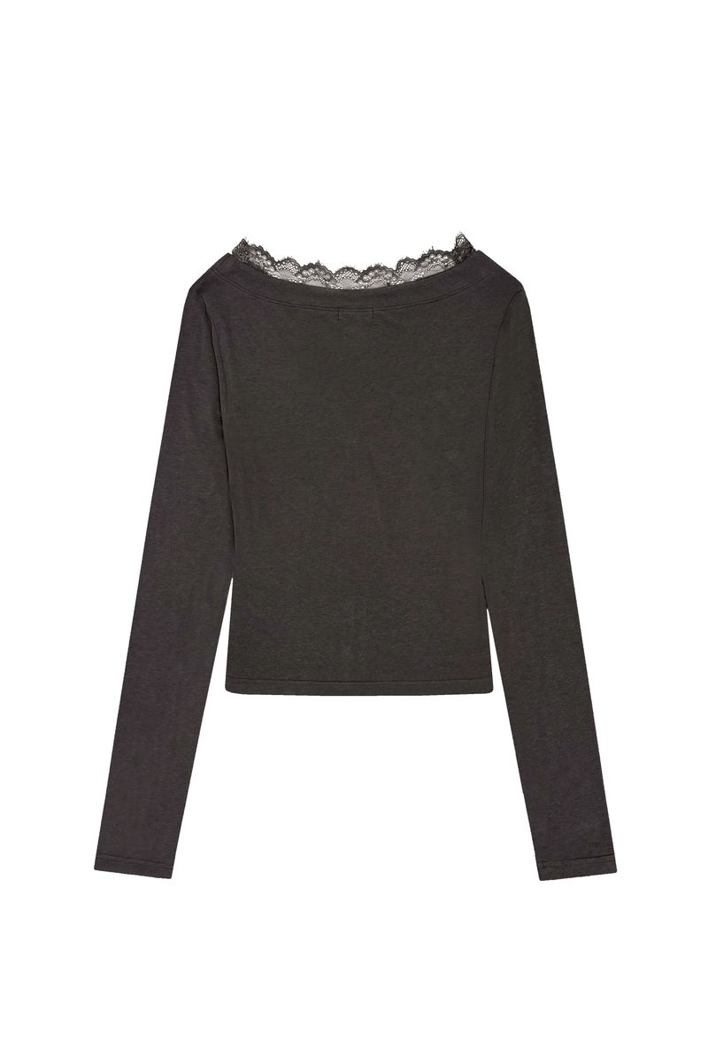 Cream donuts sheer cardigan, Charcoal
