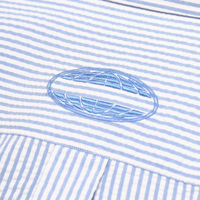 PARAGRAPH HERITAGE OVAL CHECK SHIRT - SKY BLUE STRIPE