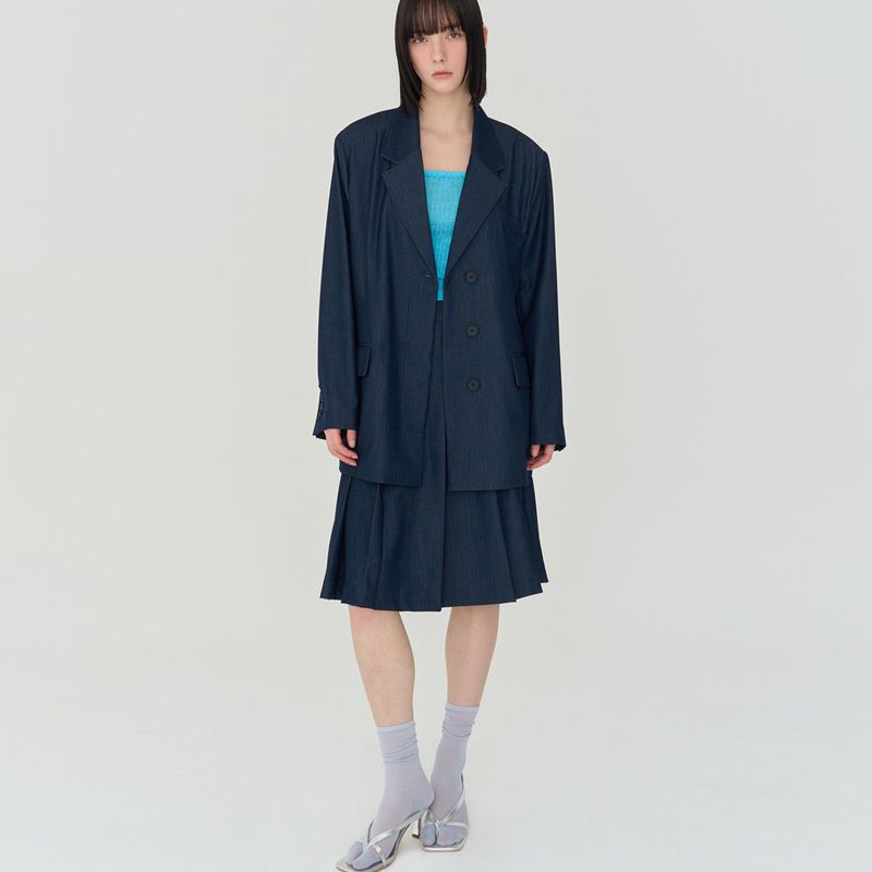 FREIHEIT(フライハイト)の「OVERFIT UNBAL SINGLE JACKET (NAVY)(Jackets/Outerwear)」