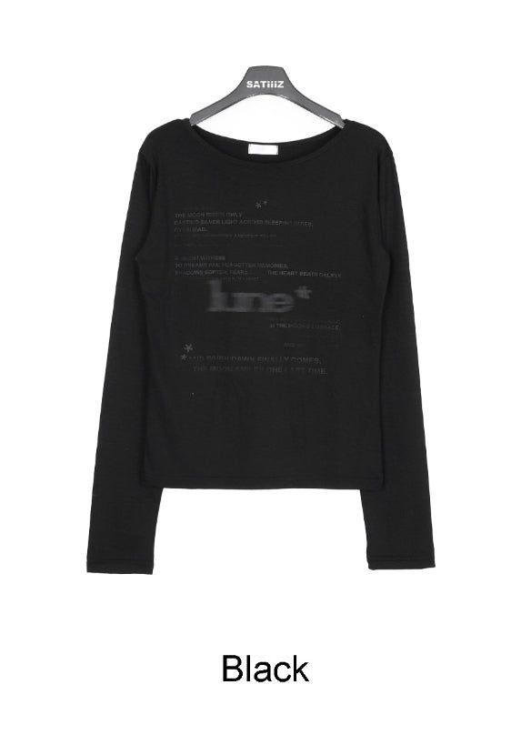 Marron Print Tension Long Sleeve Tee