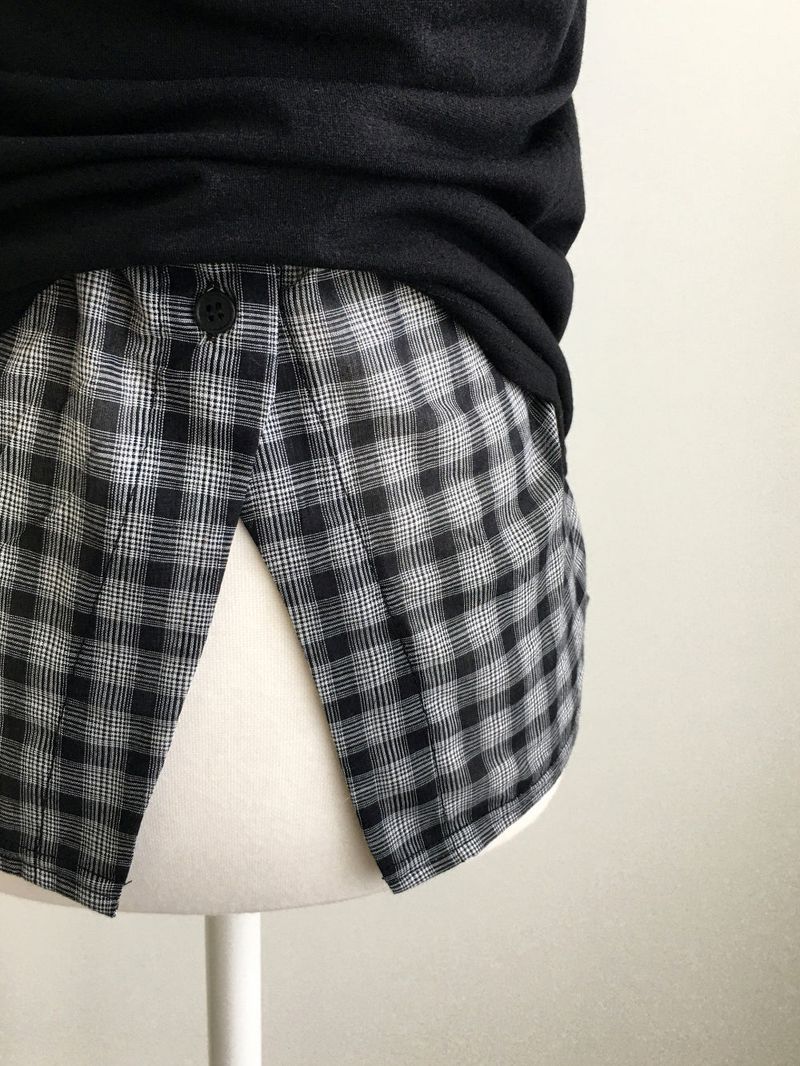 Check shirt drape layered T