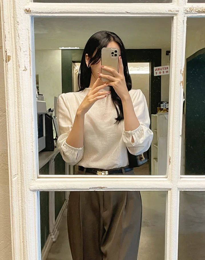 Loha Half-Neck Puff Blouse
