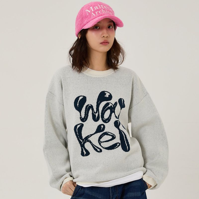 WK 3D logo knit