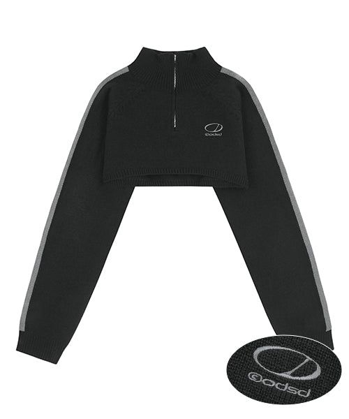 Zipper Crop Knit Bolero
