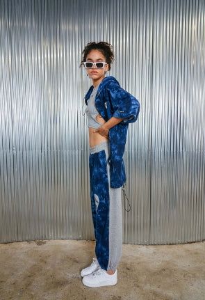 heart jogger pants_ deep blue