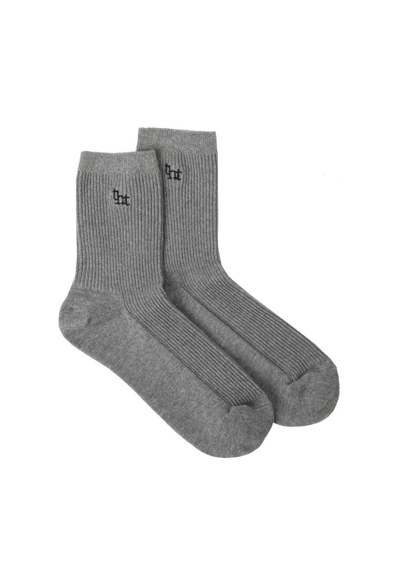 threetimes(スリータイムズ)の「tht rib mid socks - gray(Fashion Accessories)」