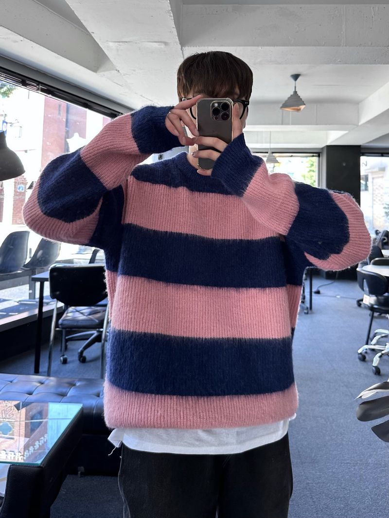 cander loosefit strip knit