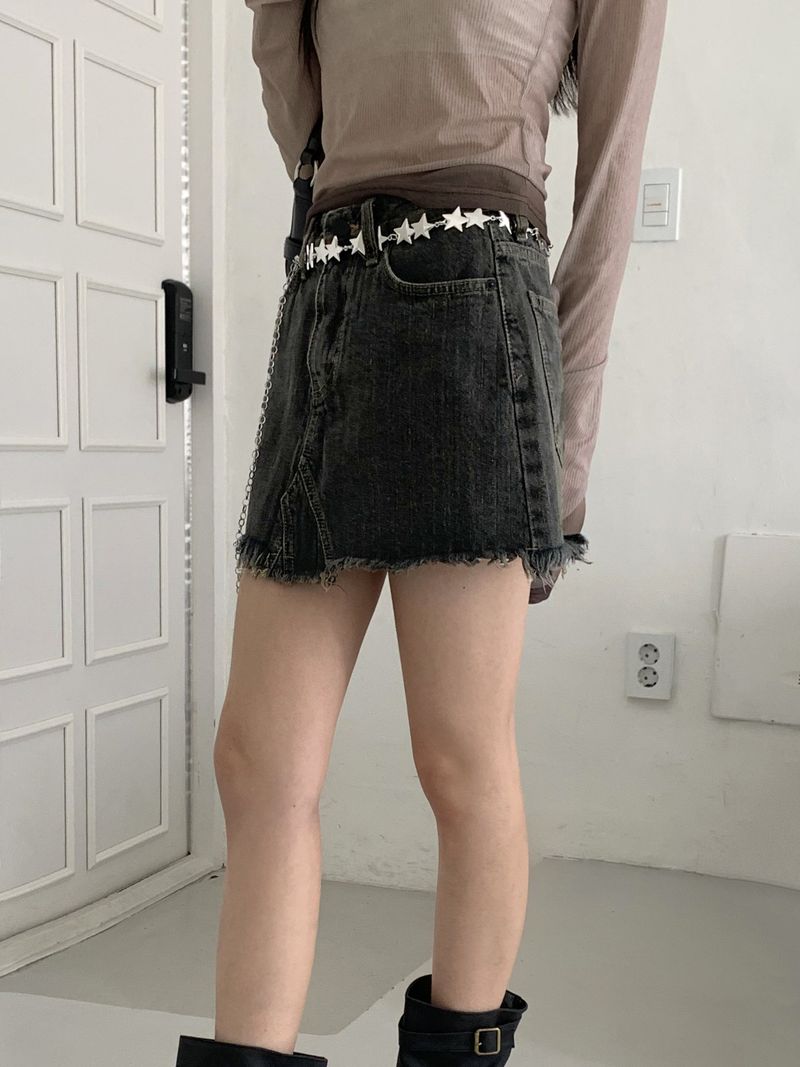 Rattan Vintage Washed Surgical Mini Skirt
