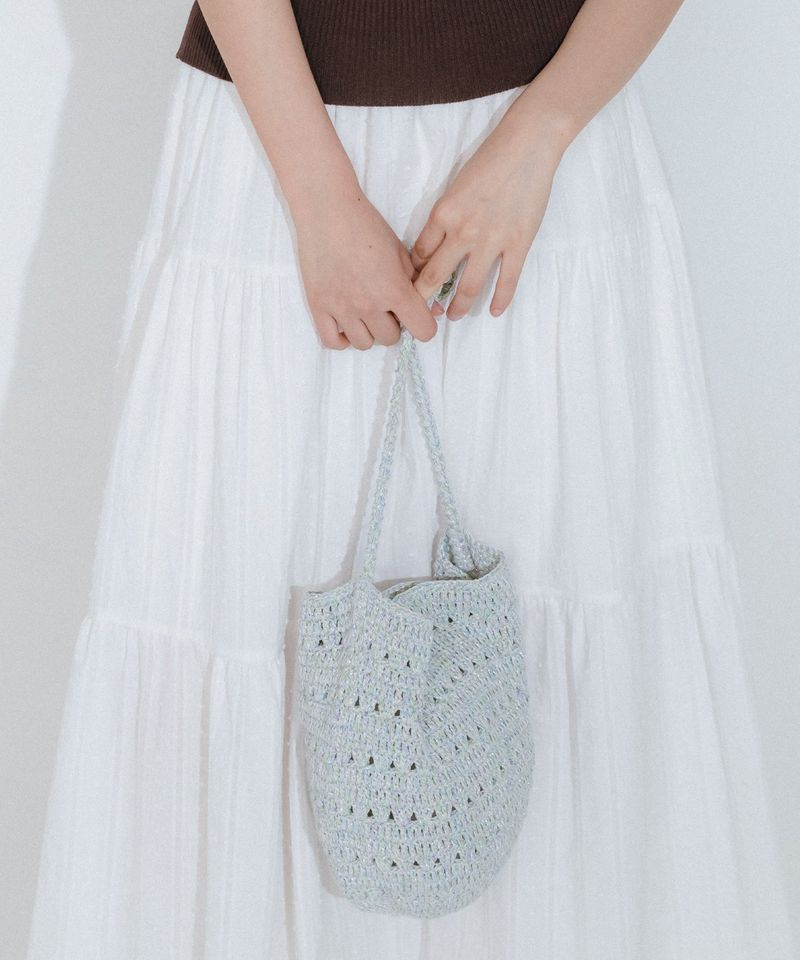 mellotory（メロートリー）の「ROUND CROCHET KNIT BAG (MINT)（Bags）」