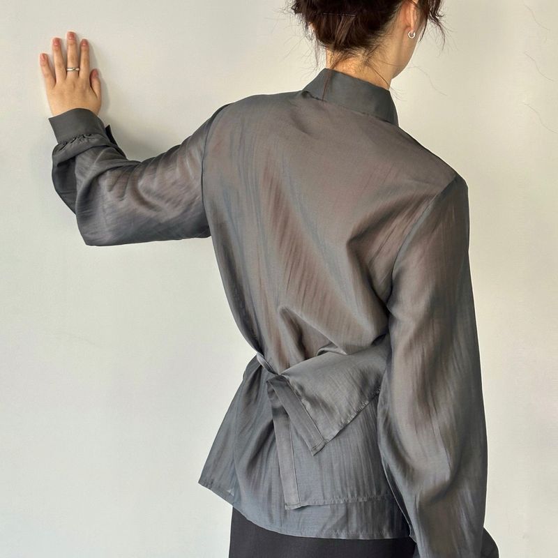 Sheer Wrap Shirt - 3colors