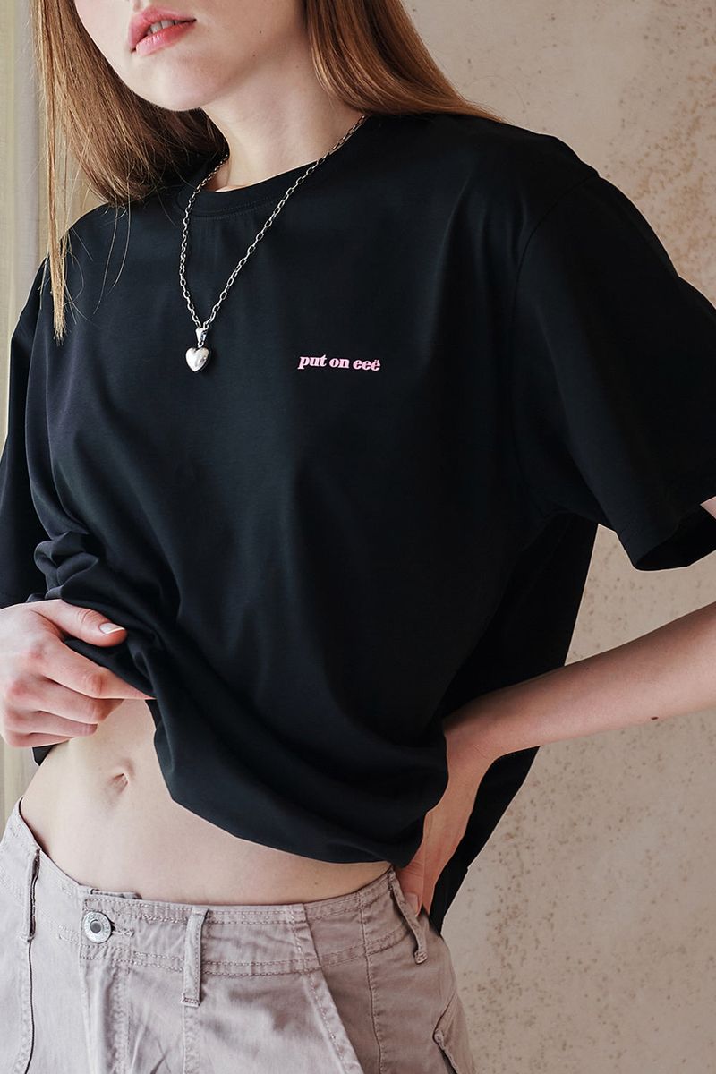 ROUND LOGO OVERSIZED T-SHIRTS_2COLORS