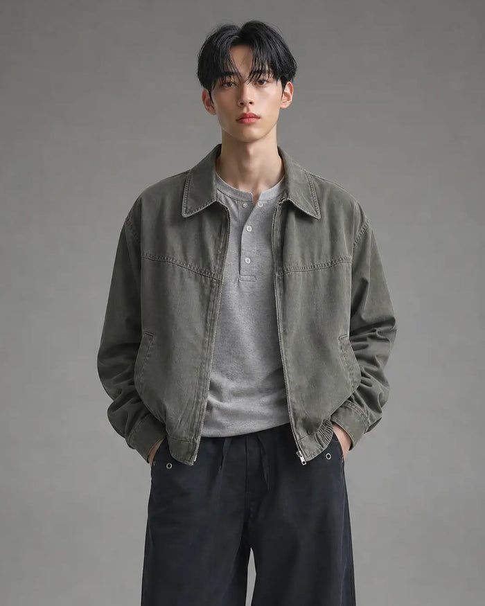 (UNISEX) Softening Work Dyeing Jacket