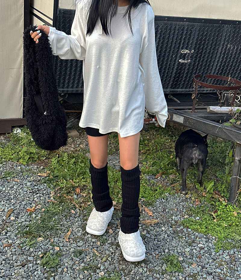 ribbed knitwear oversized socks leg warmer