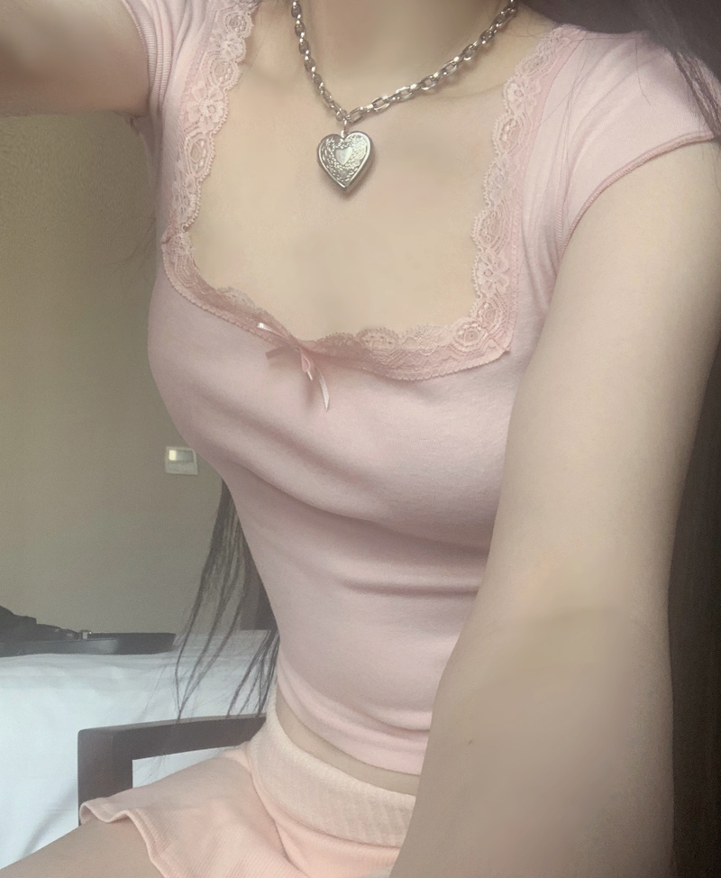Puruni Ribbon Lace Top (light pink)