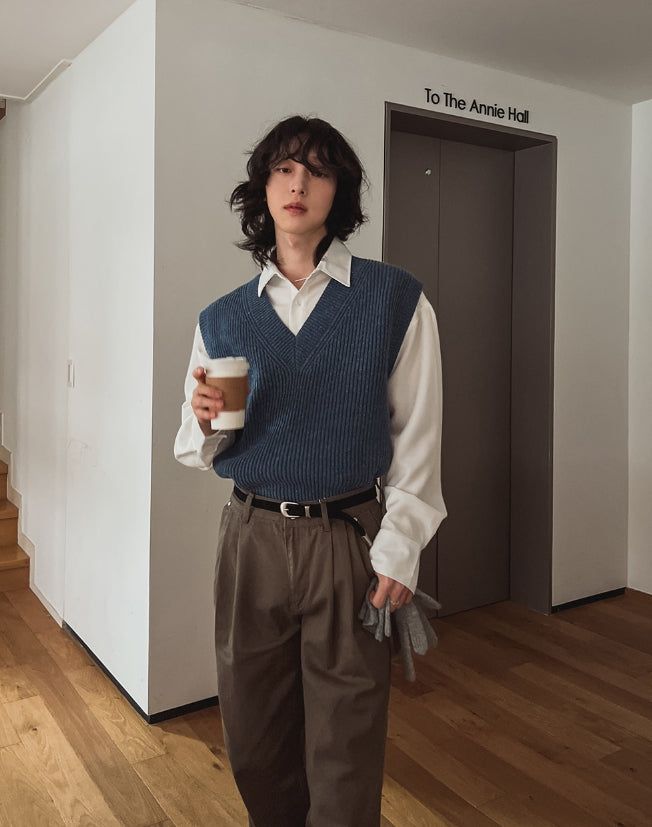 Benny wool V-neck knitwear vest