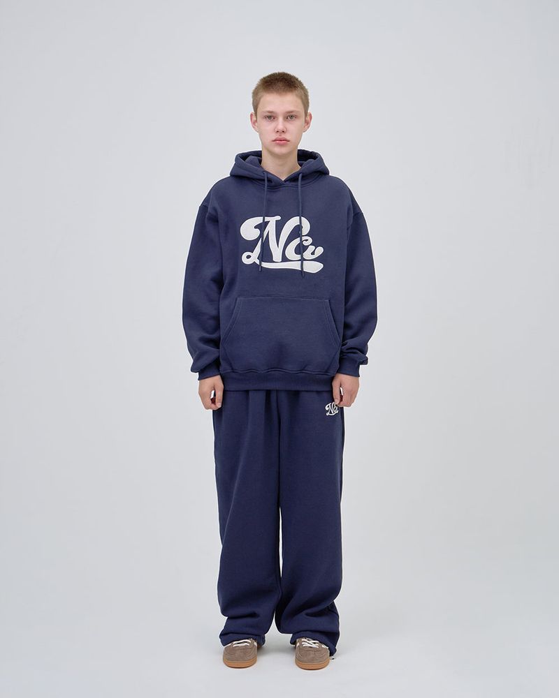 UNDERLINE LOGO HOODIE - NAVY