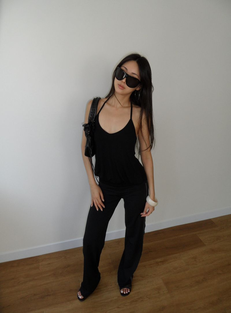 low rise track pants