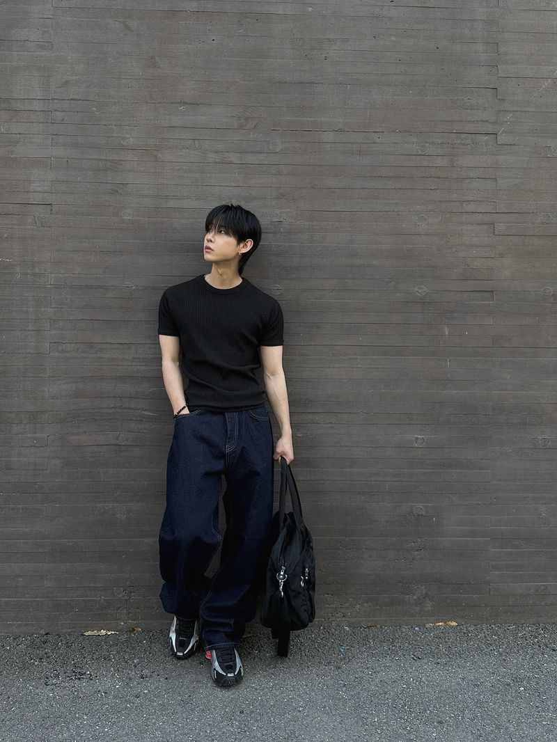 Esther Lettering Denim Pants 3C