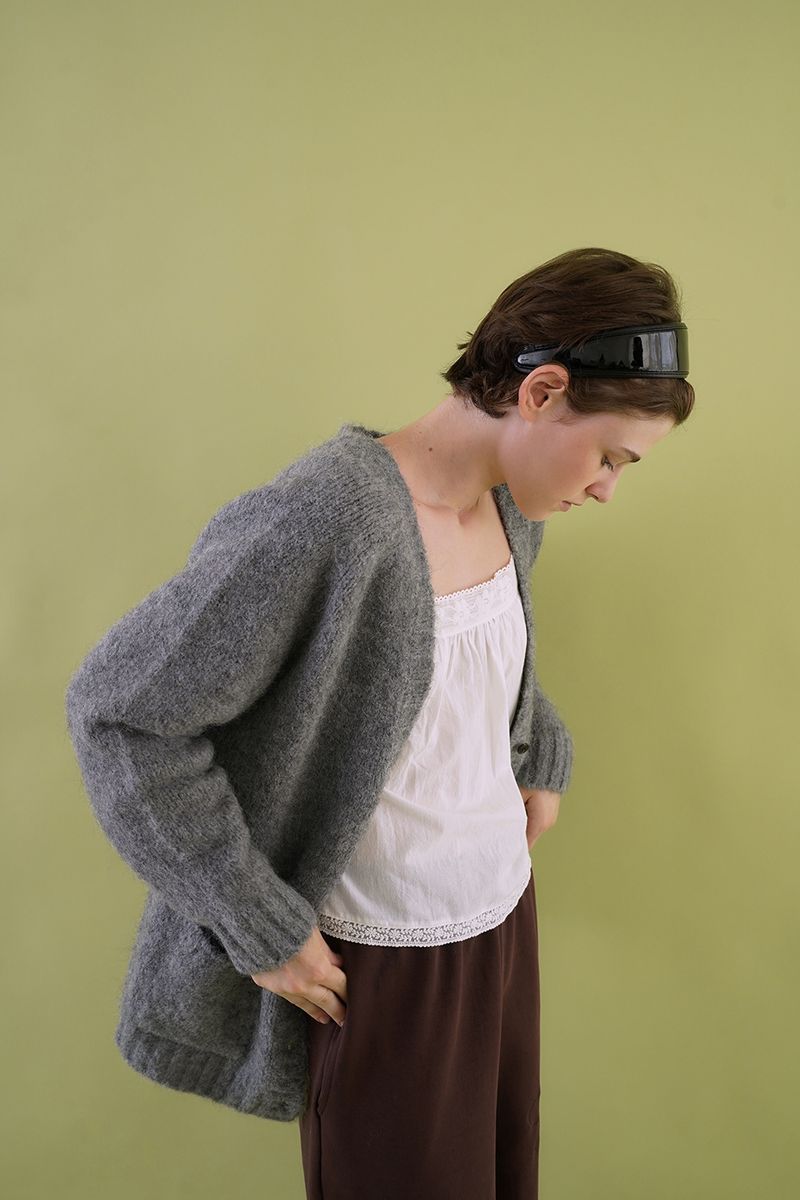 Softy alpaca cardigan_gray