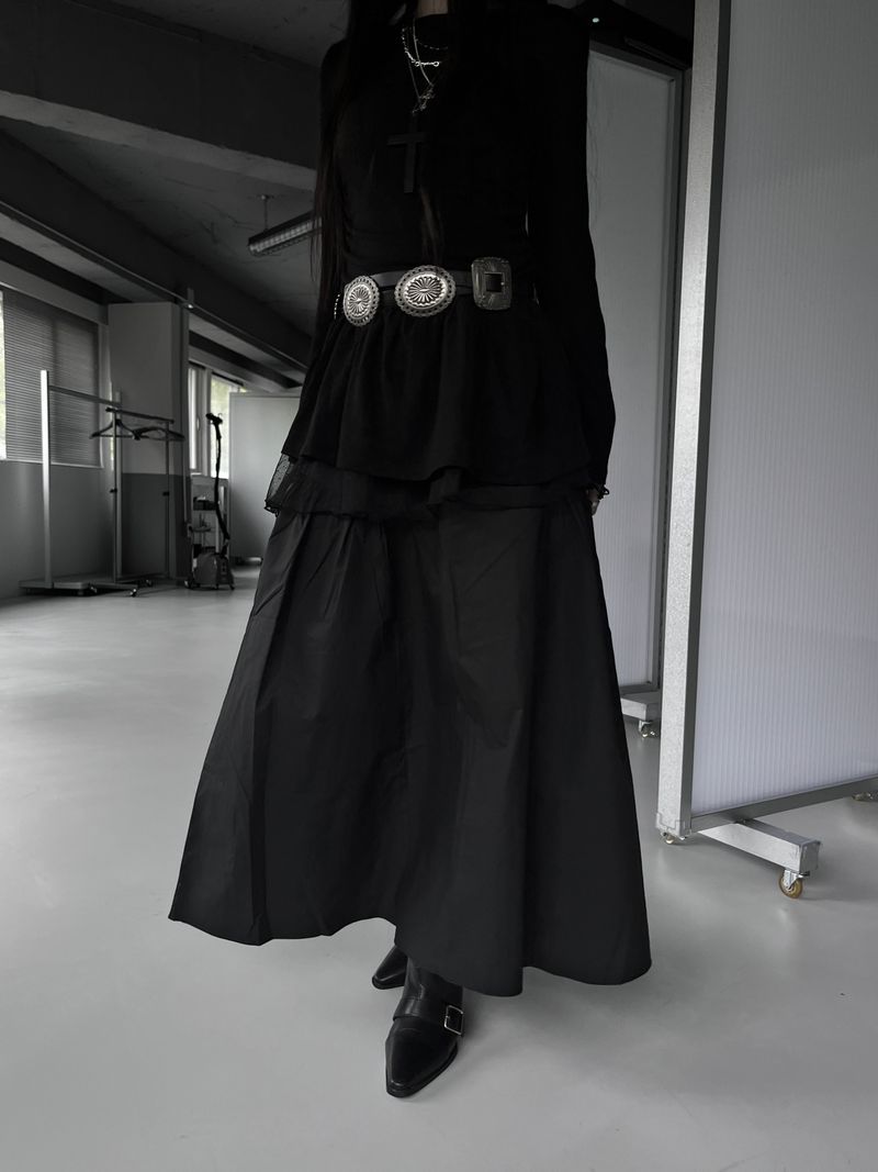 gather balloon long skirt (3color)