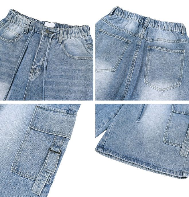 Letty Strap Cargo Bermuda Denim