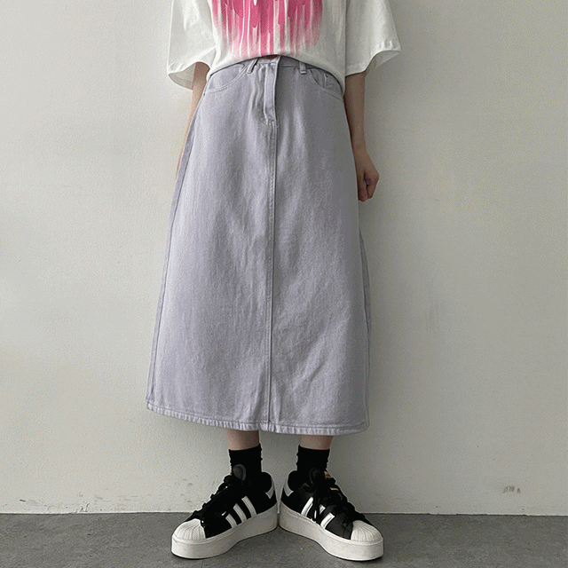 hijjoo（ハイチュー）の「Meat pastel washing cotton long skirt（Skirts）」