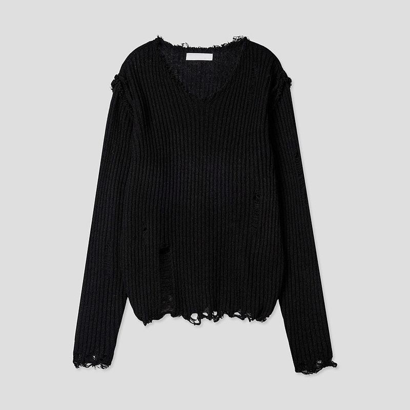 No.1168 damage V thin KNIT (3color)