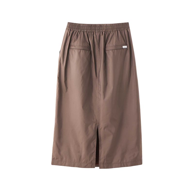 BASIC SAFARI POLY SKIRT (BROWN)