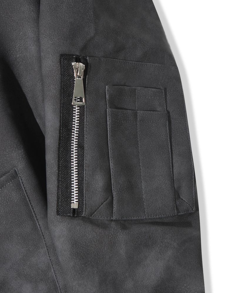 Neren Hood Bomber Leather Padding