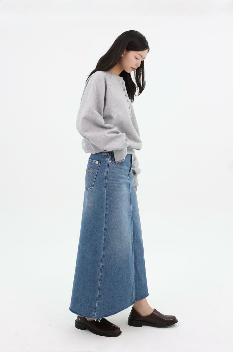 DENIM MAXI SKIRT_BLUE code 26021